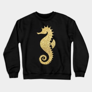 Gold Faux Glitter Seahorse Crewneck Sweatshirt